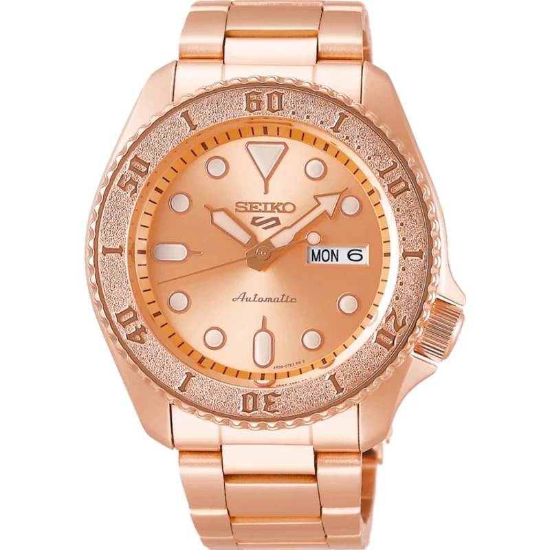 Seiko 5 Sports Automatic Rose Gold Dial Men's Watch SRPE72K1