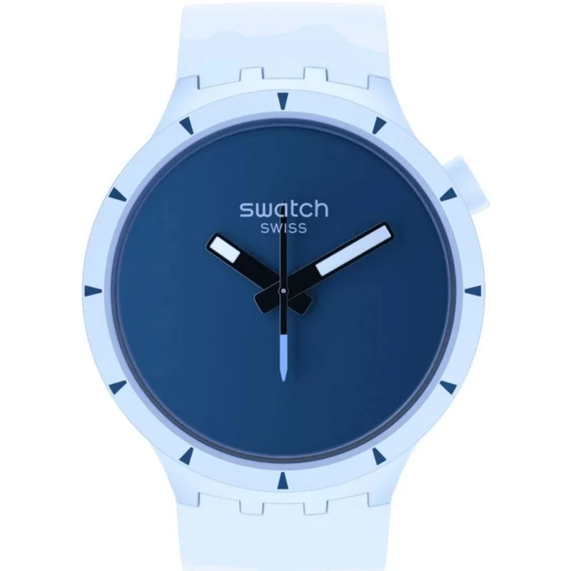 Big Bold Bioceramic Arctic Quartz Blue Dial Blue Silicone Watch SB03N102