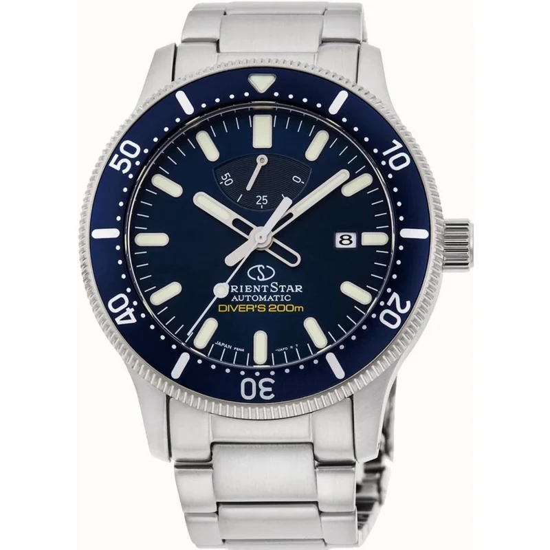 Orient Star 44mm Blue Dial Steel Mens Automatic Watch RE-AU0302L00B