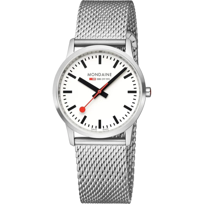 Mondaine Simply Elegant 36mm White Dial Steel Quartz Watch A400.30351.16SBZ
