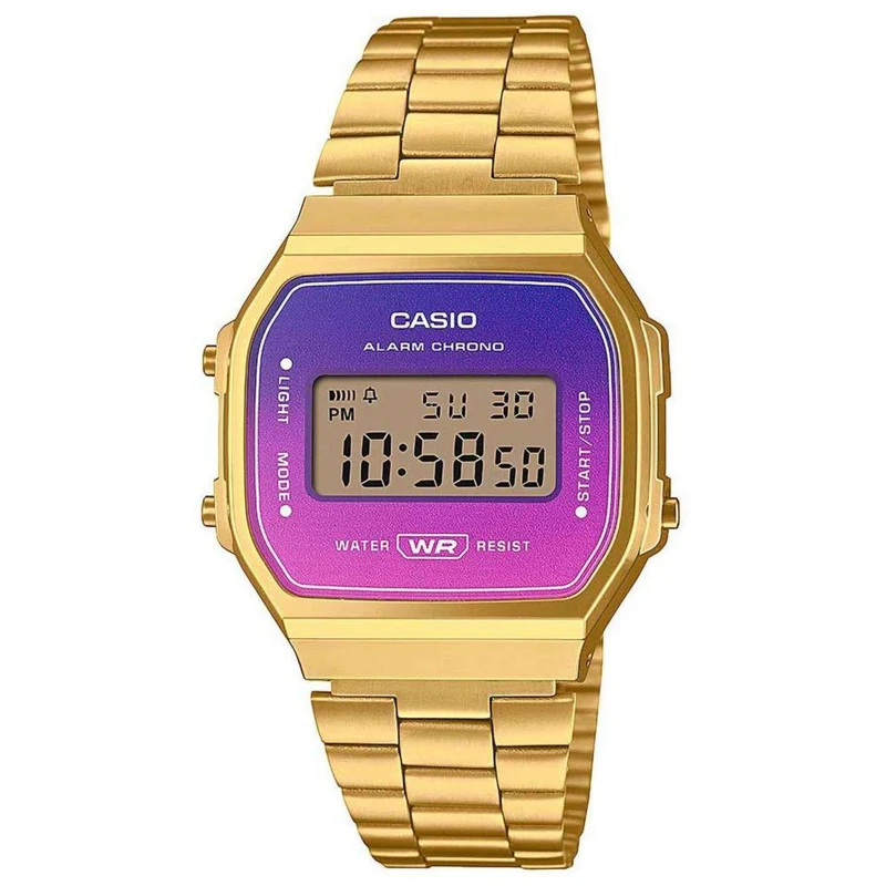 Casio Vintage Gold Plated Purple Dial Digital Watch A168WERG-2AEF