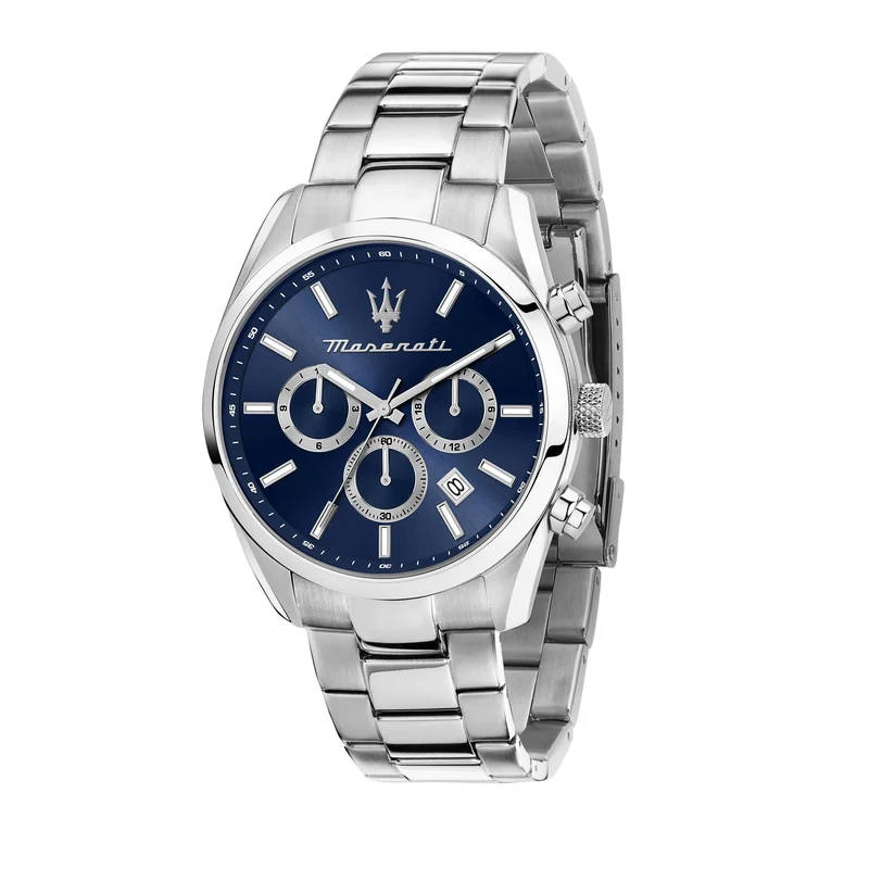 Maserati Attrazione Quartz Blue Chronograph Dial Steel Bracelet Men's Watch R8853151005