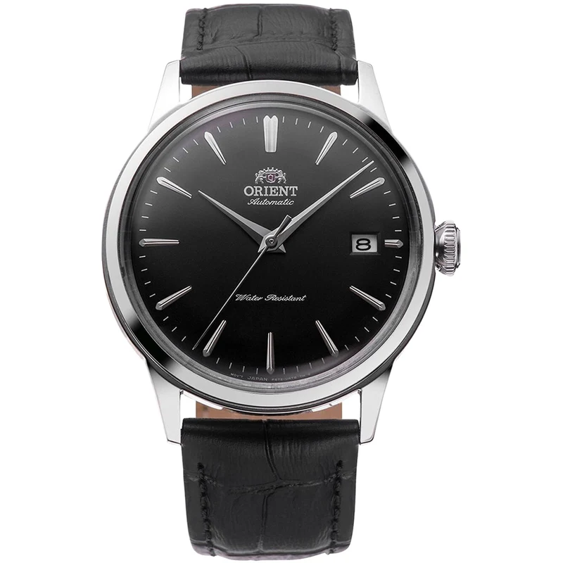 Orient Bambino 38mm Black Dial Leather Mens Automatic Watch RA-AC0M02B10B