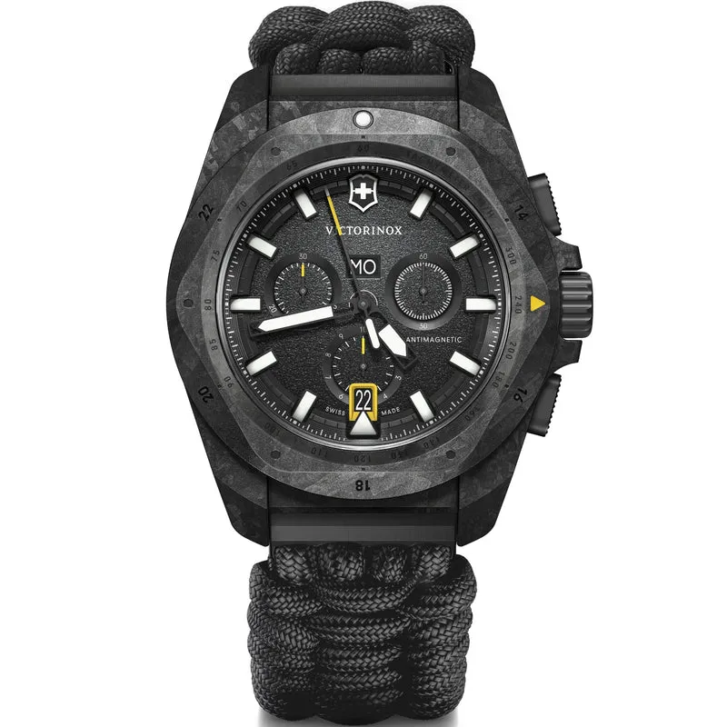 Victorinox I.N.O.X 43mm Chronograph Black Dial Paracord Mens Quartz Watch 241989.1