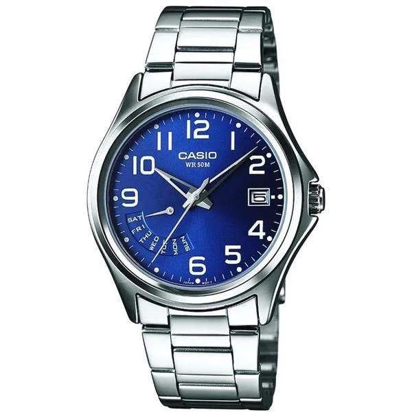 Casio Collection Blue Dial Stainless Steel Bracelet Mens Watch MTP-1369PD-2BVER | reference: 01989