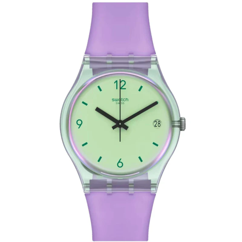 Swatch Mystic Sunrise Quartz Green Dial Watch SO28G401