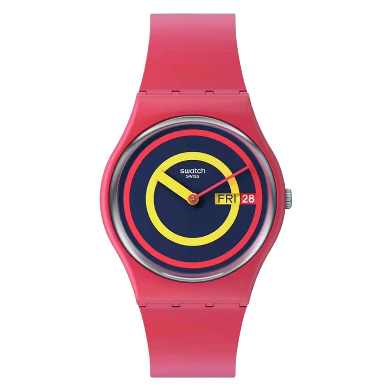 Swatch The January Collection 'Concentric Red' Quartz Watch SO28R702