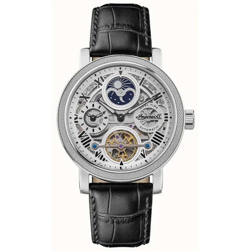 Ingersoll The Row 1892 Automatic Men's Watch Silver Dial Black Leather Strap I12401