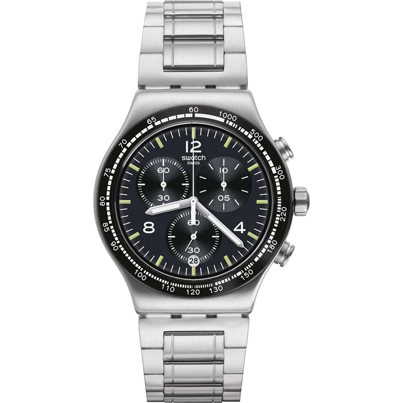 Swatch NIGHT FLIGHT Black Dial Watch YVS444GC