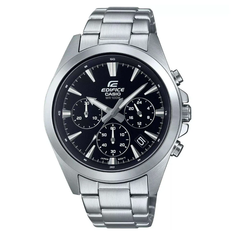 Casio Edifice Chronograph Analogue Black Dial Steel Bracelet Mens Watch EFV-630D-1AVUEF