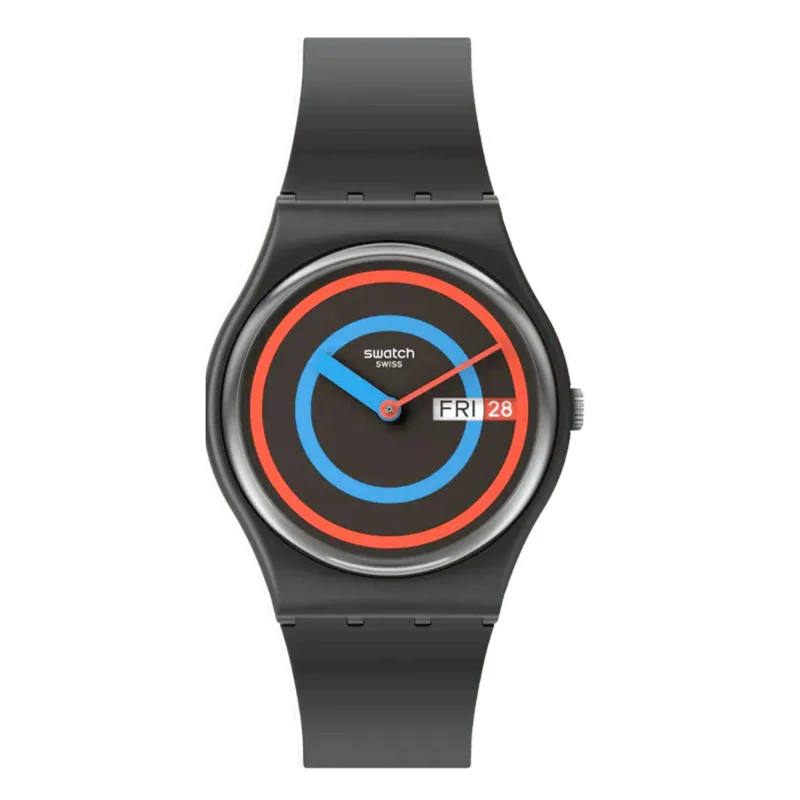 Swatch The January Collection 'Circling Black' Quartz Watch SO28B706
