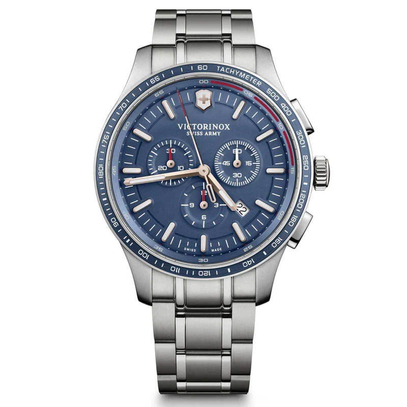 Victorinox Alliance 44mm Chronograph Blue Dial Steel Mens Quartz Watch 241817