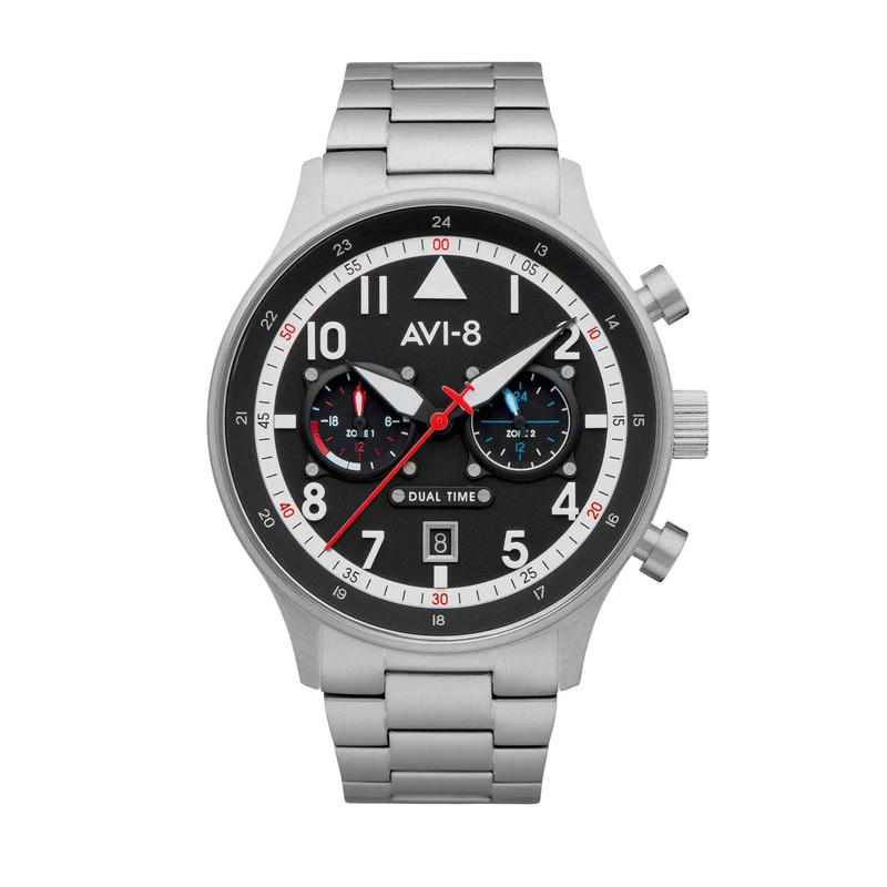 AVI-8 Hawker Hurricane Care Dual Time Rangoon Mens Watch AV-4088-11