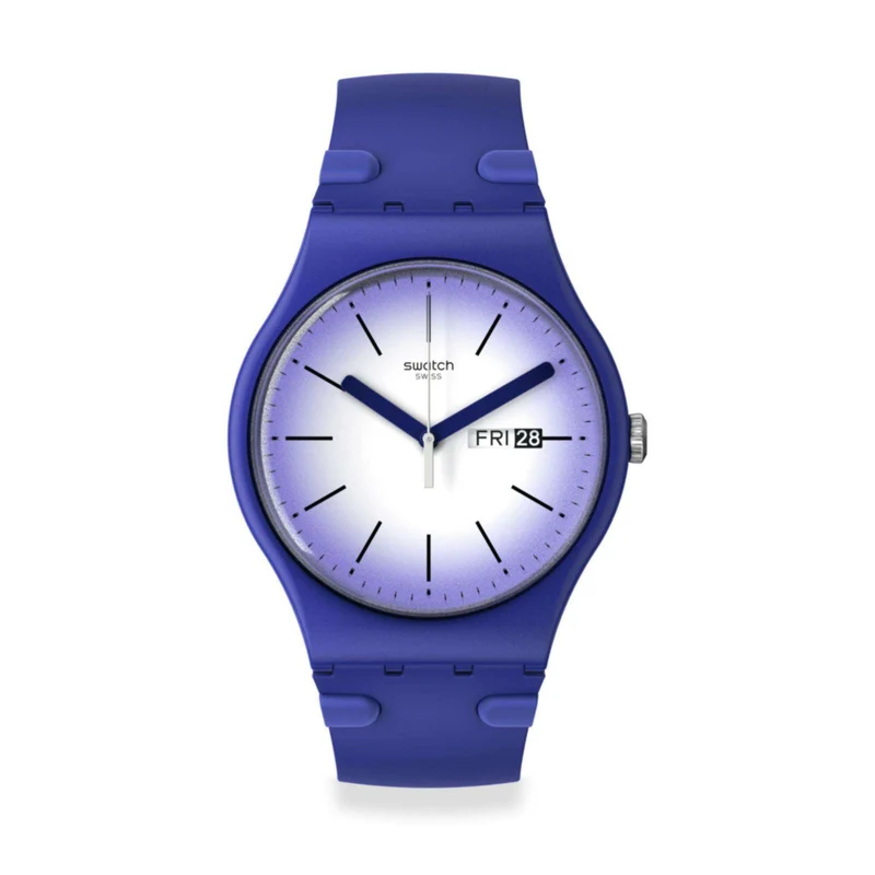 Swatch Violet Verbena New Gent White Dial Purple Strap Watch SUON716