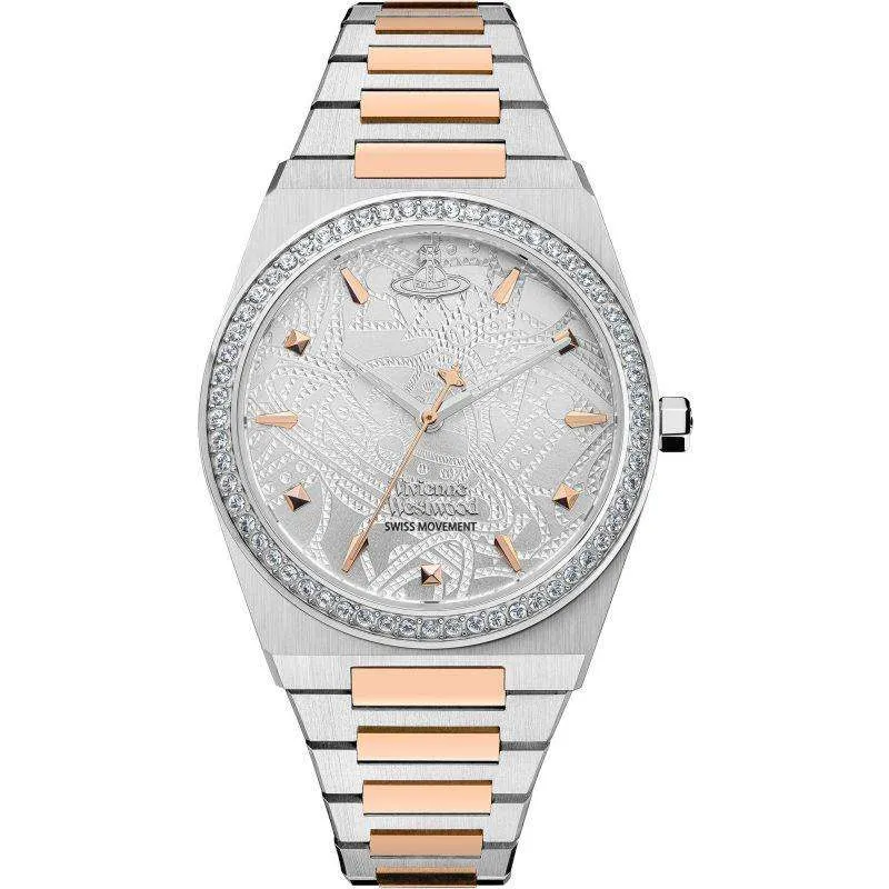 Vivienne Westwood Charterhouse Silver Pattern Ladies Bracelet Watch VV244WSSR