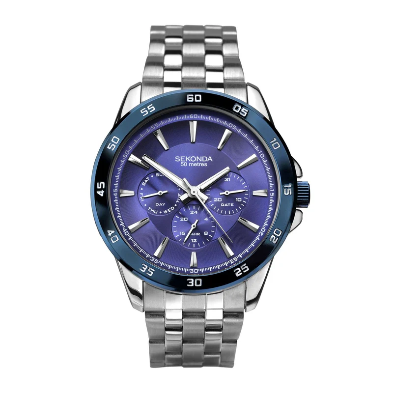 Sekonda Sports Quartz Purple Dial Stainless Steel Bracelet Men's Watch 1391.00