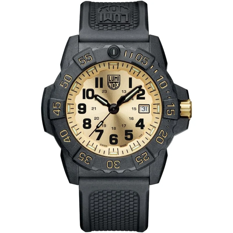 Luminox Navy Seal Gold Dial Limited Edition Rubber Strap Men's Watch XS.3505.GP.SET