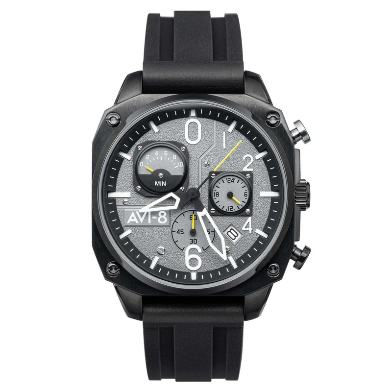 AVI-8 Hawker Hunter Retrograde Chronograph Tactical Black Mens Watch AV-4052-R1