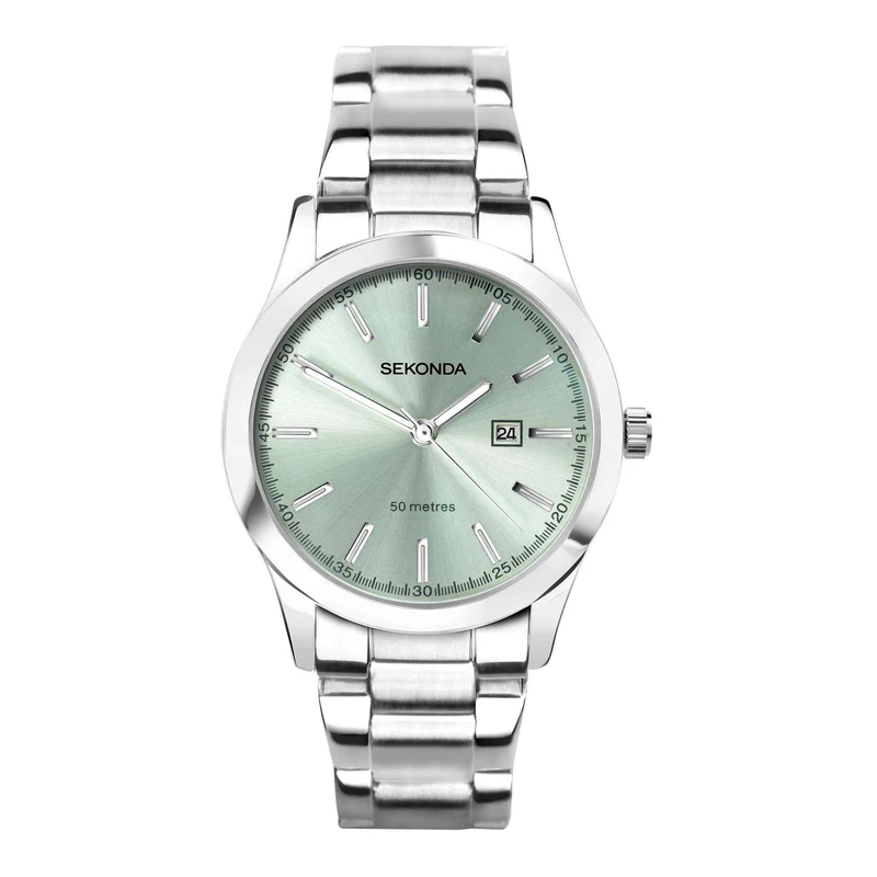 Sekonda ColourPop Quartz Green Dial Stainless Steel Bracelet Ladies Watch 40397
