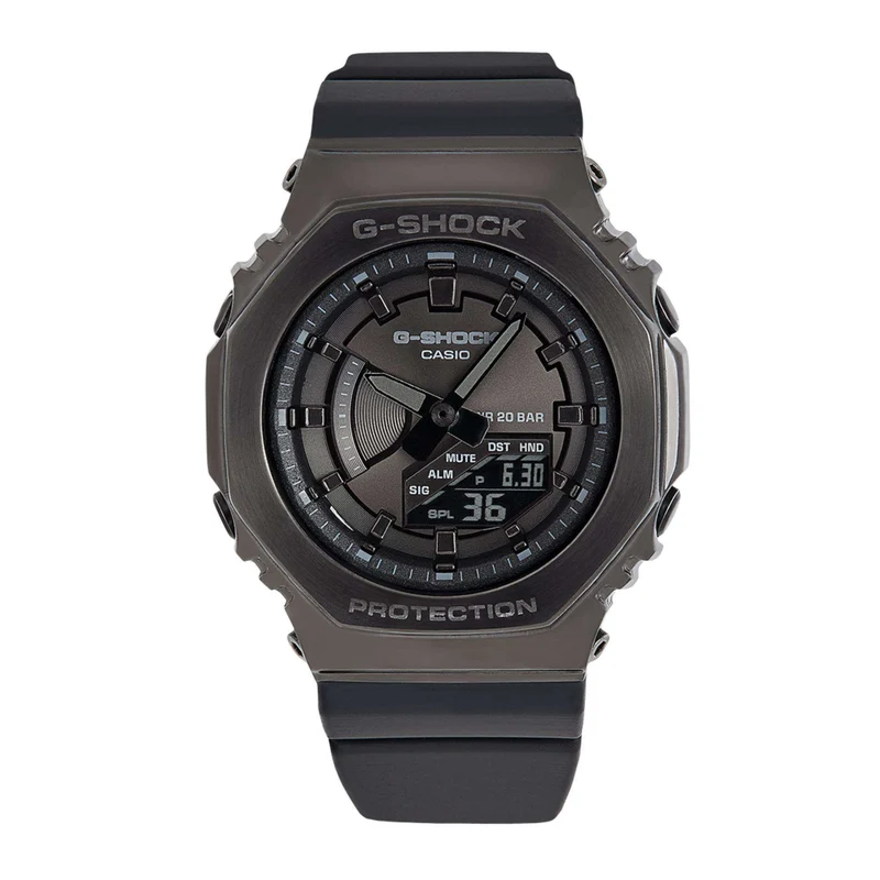 Casio G-Shock CasiOak Octagonal Black Digi-Analog Men's Watch GM-S2100B-8AER