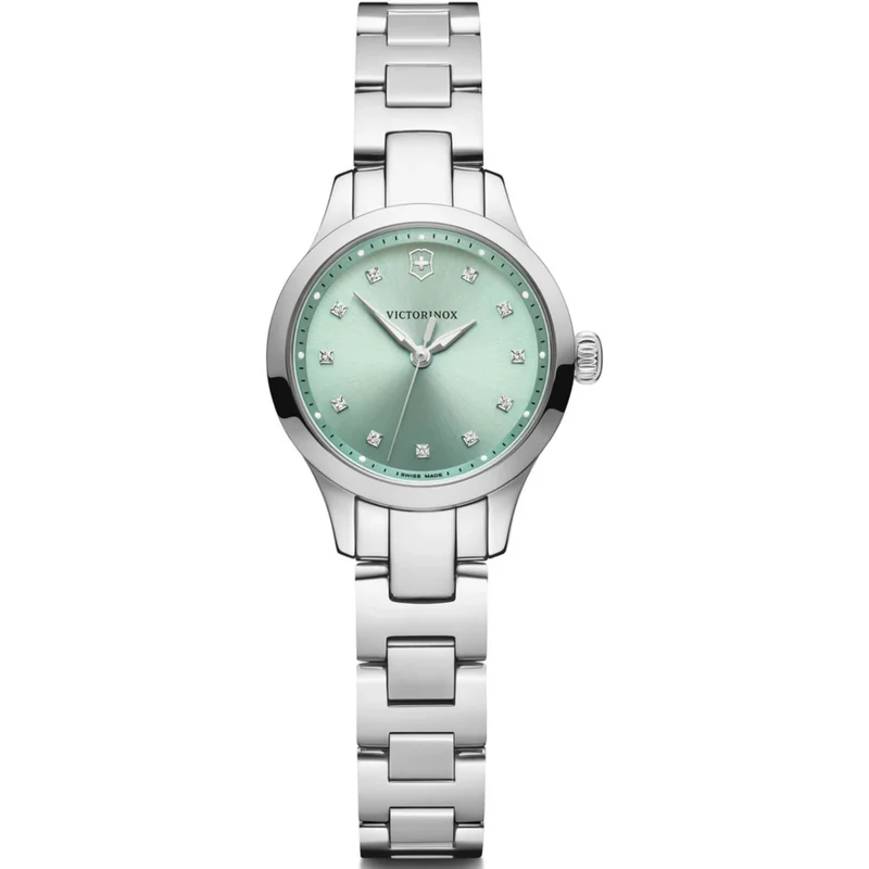 Victorinox Alliance 28mm Green Sunray Dial Steel Ladies Quartz Watch 241915