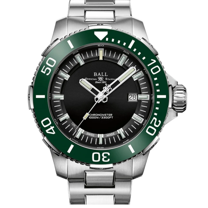 Ball Engineer Hydrocarbon DeepQUEST Ceramic Automatic Black Dial Titanium Bracelet Men's Watch DM3002A-S4CJ-BK