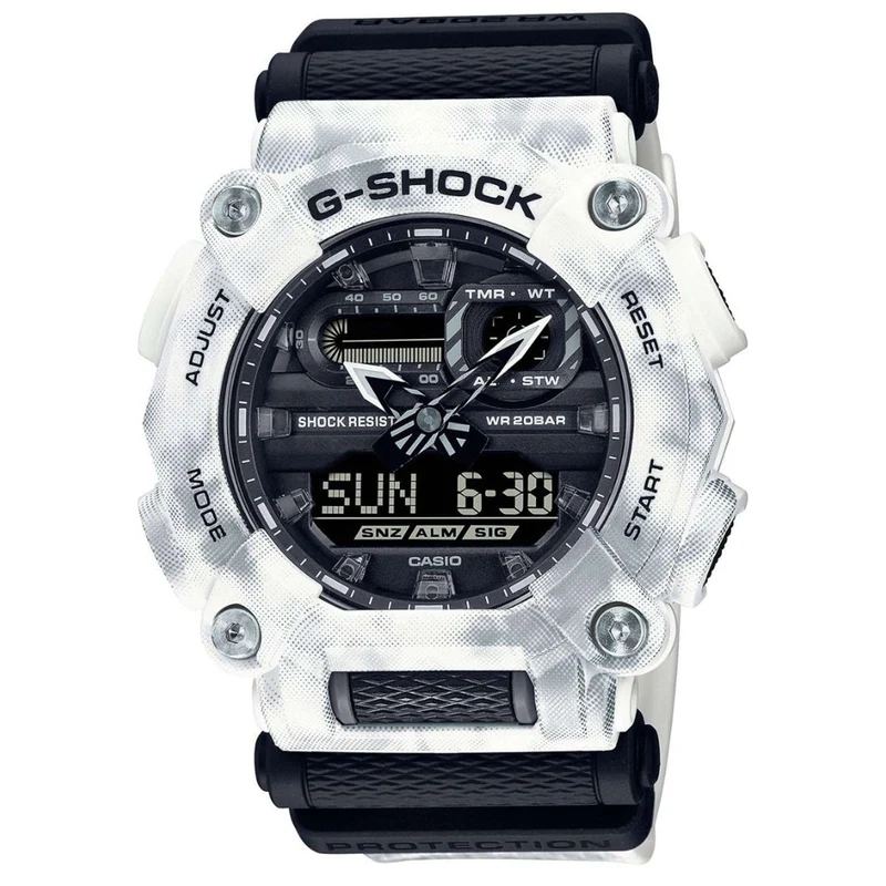 Casio G-Shock Snow Camo Series Quartz Black Dial Grey Resin Strap Mens Watch GA-900GC-7AER