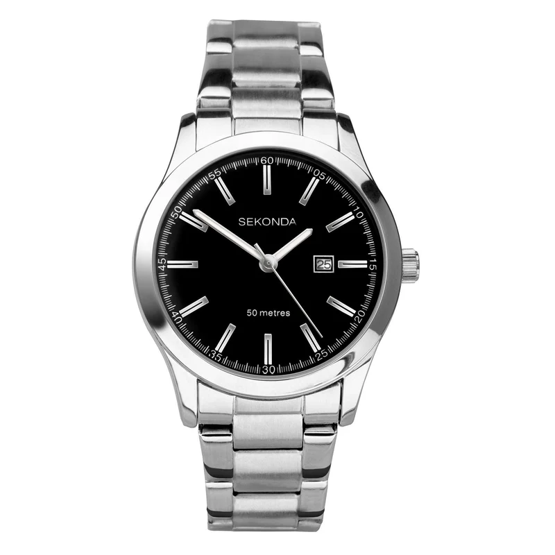 Sekonda ColourPop Quartz Black Dial Stainless Steel Bracelet Ladies Watch 40364