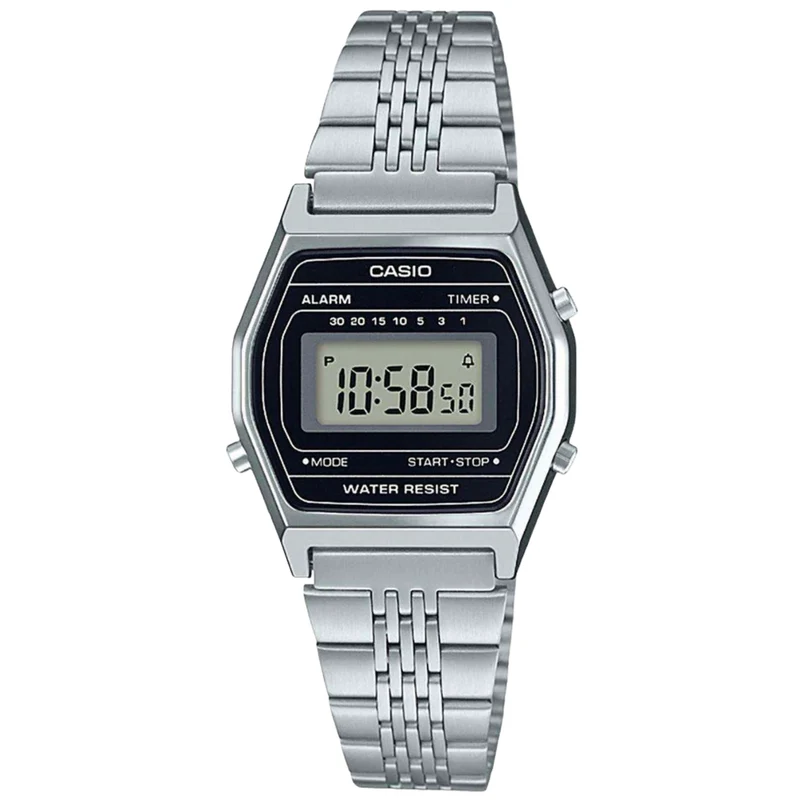 Casio Collection Quartz Black Dial Steel Bracelet Watch LA690WEA-1EF