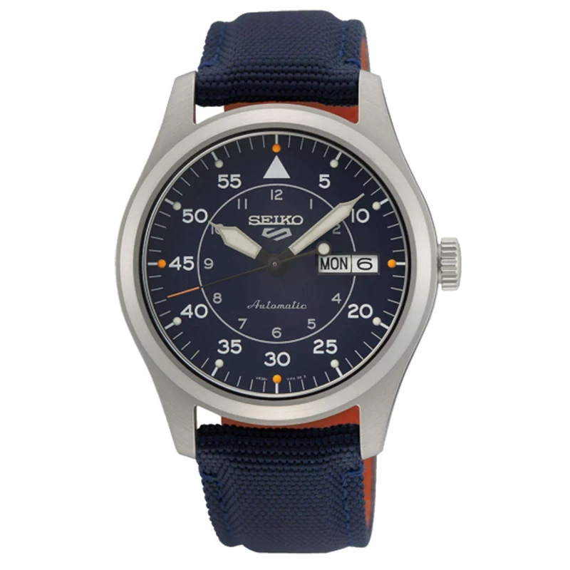 Seiko 5 Sports Flieger Pilot/Aviation Automatic Blue Dial Blue NATO Strap Men's Watch SRPH31K1