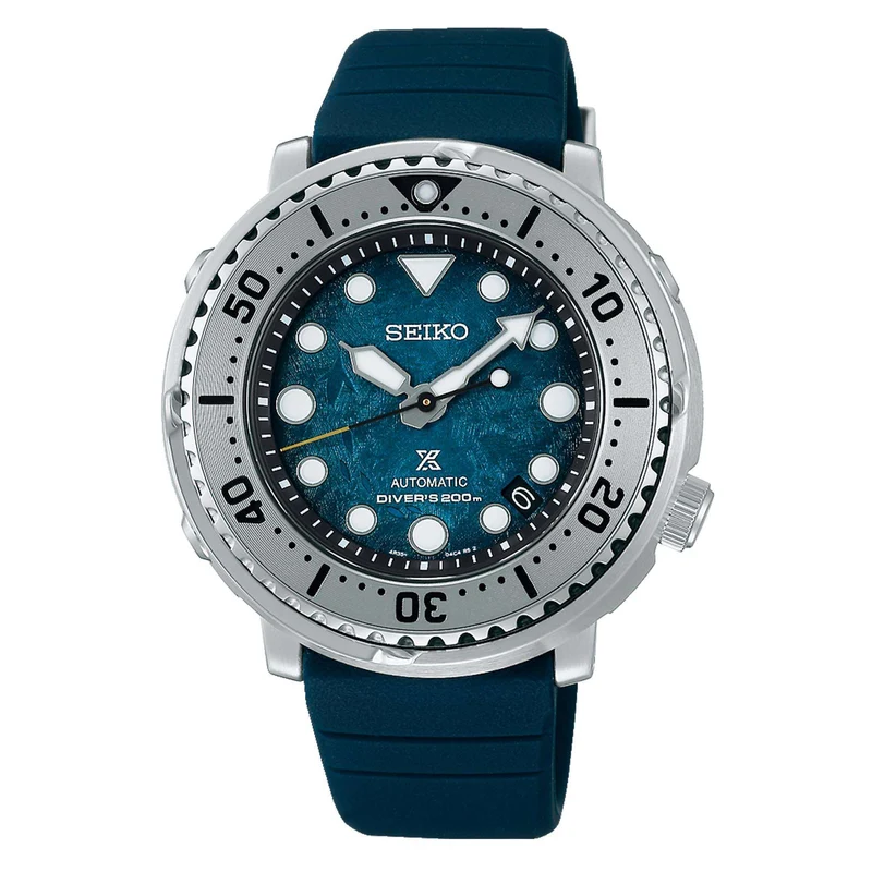 Seiko Prospex Antarctica Tuna Save The Ocean Blue Dial Navy Blue Silicone Strap Men's Watch SRPH77K1