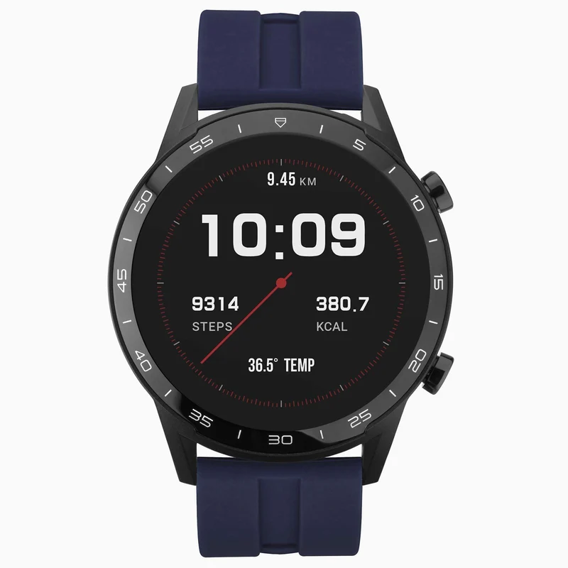 Sekonda Black Interactive Dial Blue Silicone Strap Men's Smart Watch 1912