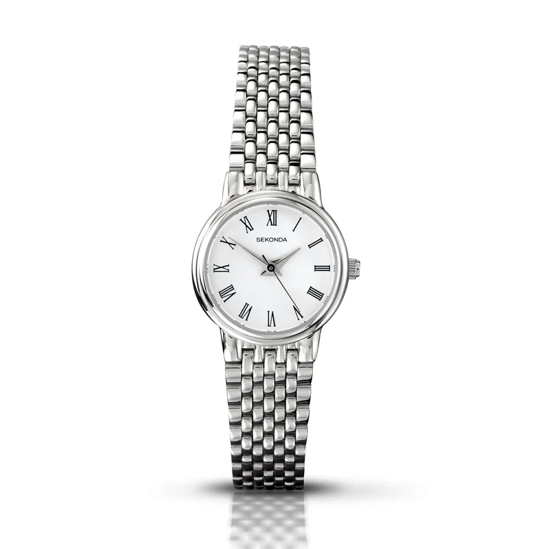 Sekonda Quartz White Dial Stainless Steel Bracelet Ladies Watch 4089