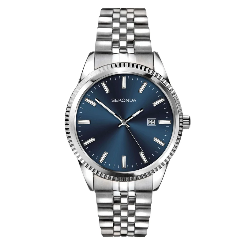 Sekonda Classic Quartz Blue Dial Stainless Steel Bracelet Men’s Watch 1640