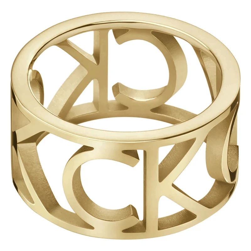 Calvin Klein Mania Gold Plated PVD Stainless Steel Ring Ladies Jewellery KJCSJR100107