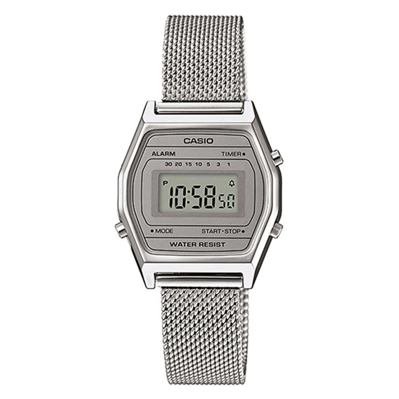 Casio Collection Quartz Silver Dial Steel Milanese Bracelet Watch LA690WEM-7EF