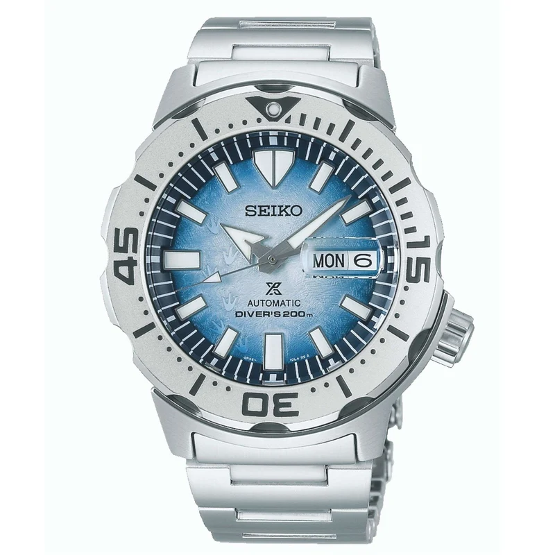 Seiko Prospex Antarctica Monster Save the Ocean Automatic Blue Dial Stainless Steel Bracelet Men's Watch SRPG57K1