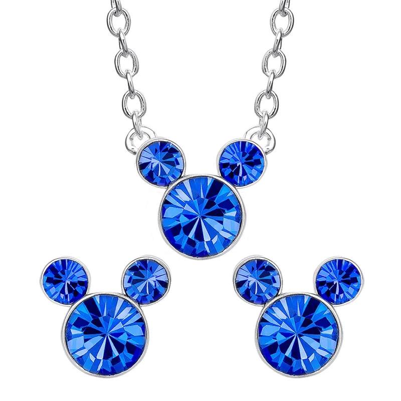 Disney Mickey Mouse Birthstone Necklace and Earring Set SH00519RSEPL