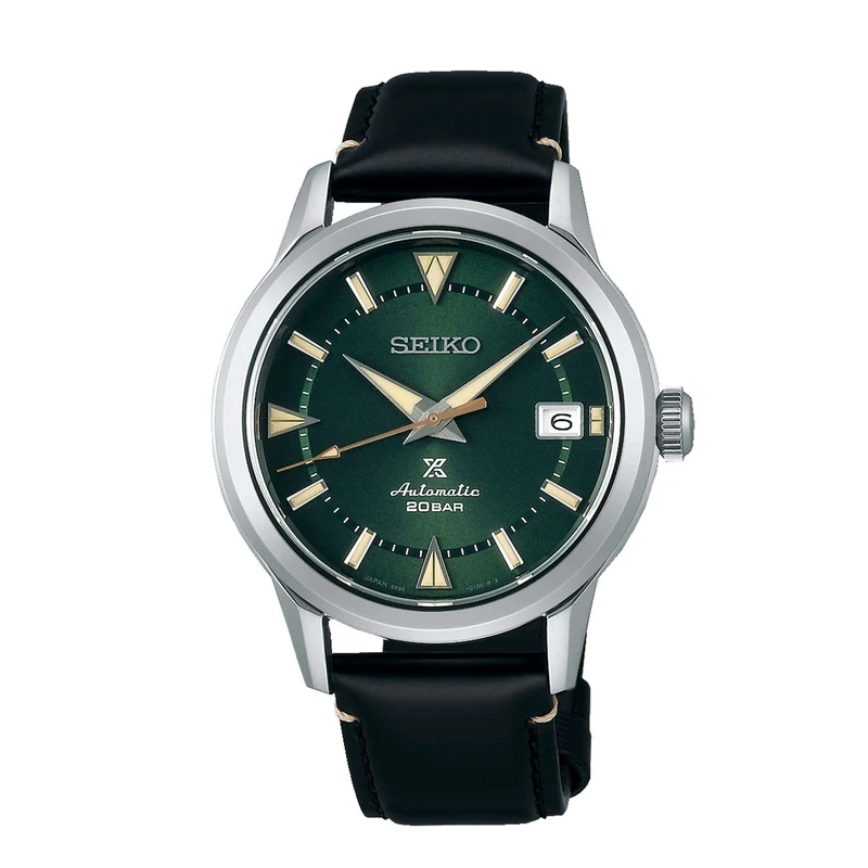 Seiko Prospex 1959 Alpinist Automatic Green Dial Black Leather Strap Men's Watch SPB245J1