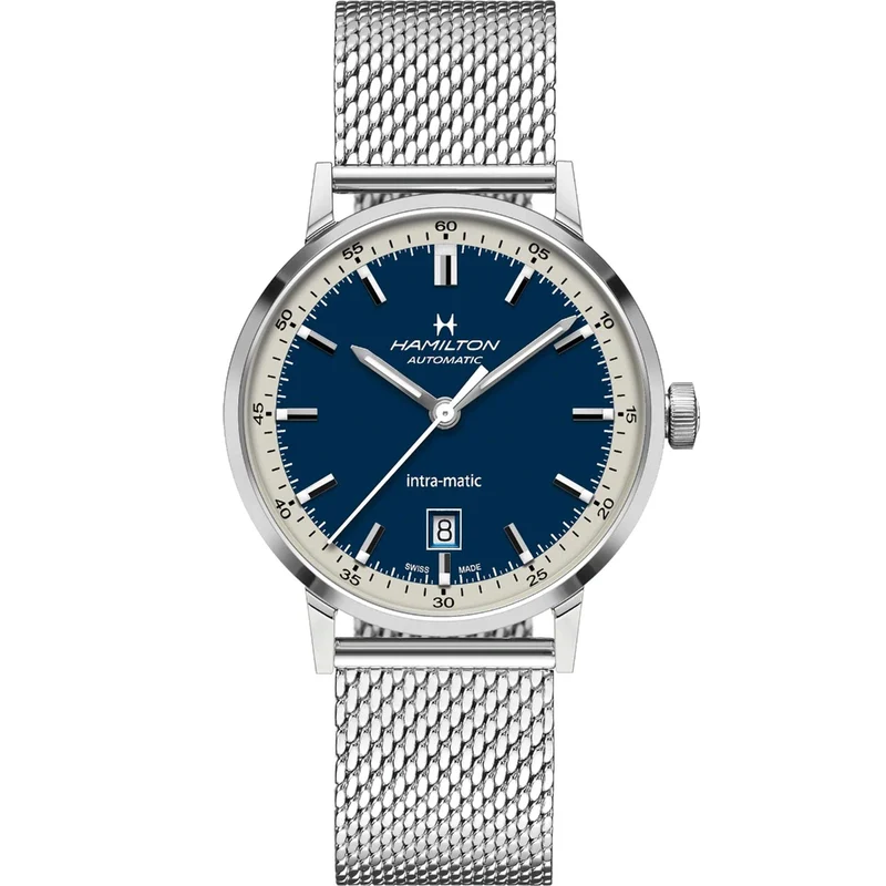 Hamilton American Classic 40mm Blue Dial Steel Mens Automatic Watch H38425140