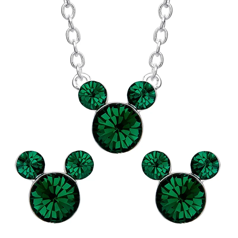 Disney Mickey Mouse Birthstone Necklace and Earring Set SH00519RMAYL