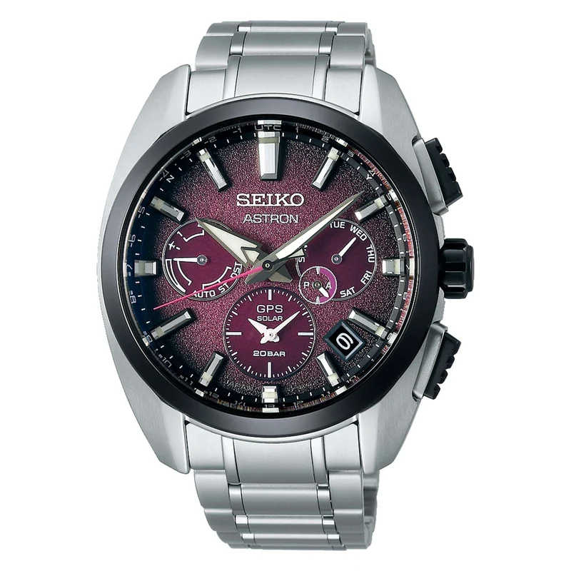 Seiko Astron GPS Solar Limited Edition Purple Dial Stainless Steel Bracelet Men's Watch SSH101J1