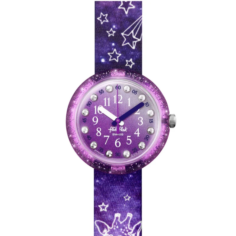 Flik Flak Giraxus Quartz Purple Dial Purple Textile Strap Children’s Watch FPNP080