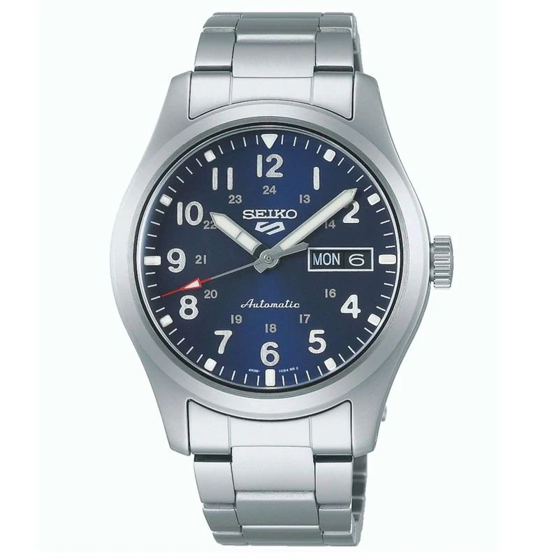 Seiko 5 Sports Field Military Collection Automatic Movement Blue Dial Stainless Steel Bracelet Men's Watch SRPG29K1