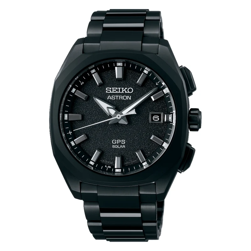 Seiko Astron GPS Solar Quartz Black Dial Black PVD Titanium Bracelet Men's Watch SSJ009J1