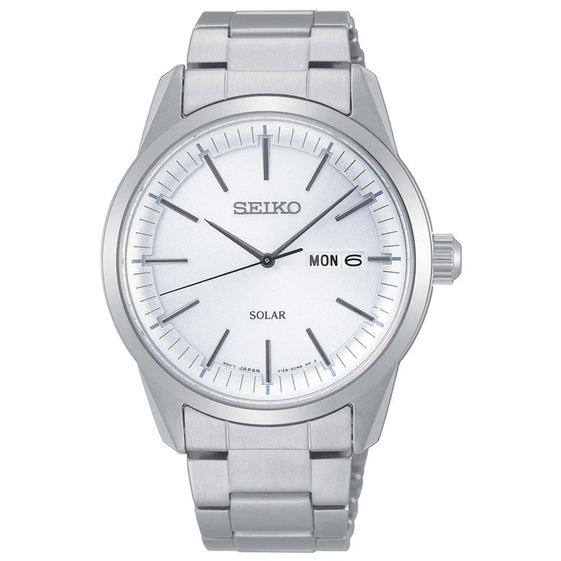 Seiko Essentials 40mm White Dial Steel Mens Quartz Watch SNE523P1