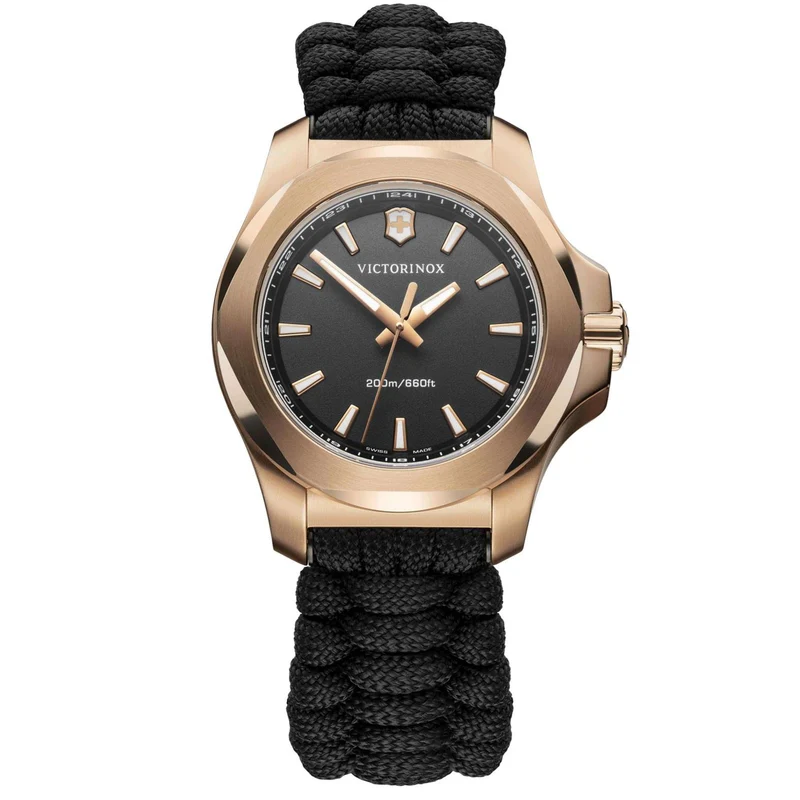 Victorinox I.N.O.X 37mm Black Dial Paracord Ladies Quartz Watch 241880