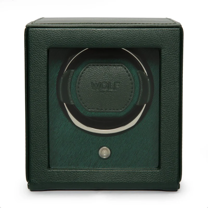 WOLF Cub Single Green Watch Winder with Cover 461141