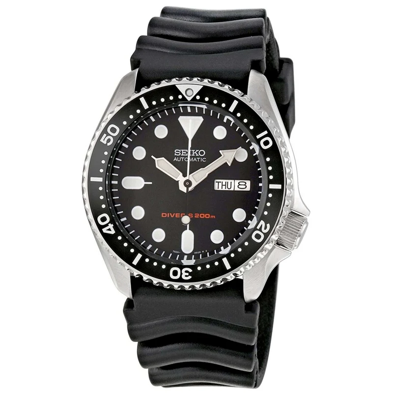 Seiko SKX Diver's Automatic Black Dial and Rubber Strap Men's Watch SKX007K1