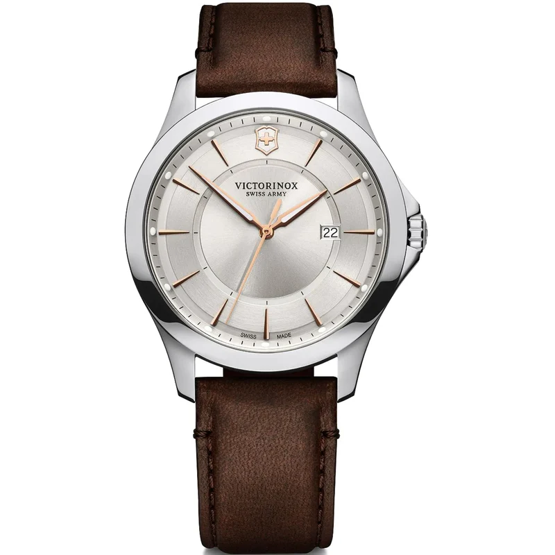 Victorinox Alliance 40mm White Dial Leather Mens Quartz Watch 241907
